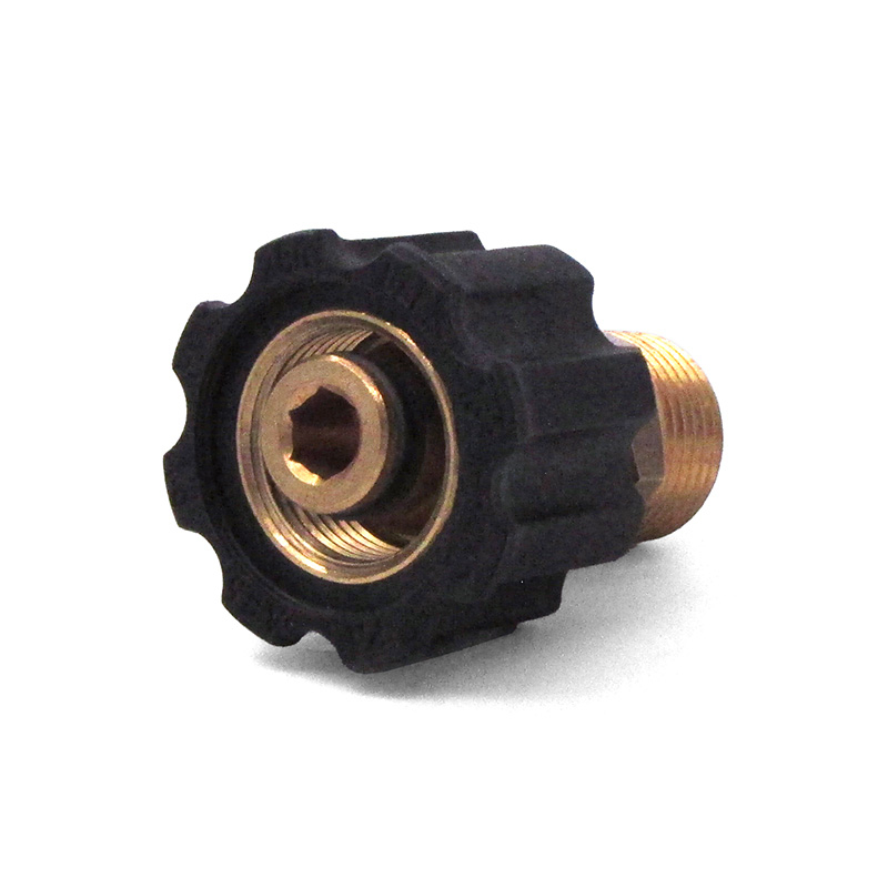 Twist Seal Coupler, M22 F x 1/2" MPT, 4000 PSI Brass