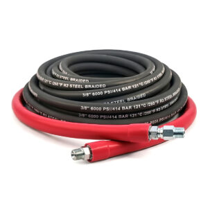 Gray Non-Marking Pressure Washer Hose, 3/8" ID 6000 PSI 2-Wire, SWxSO