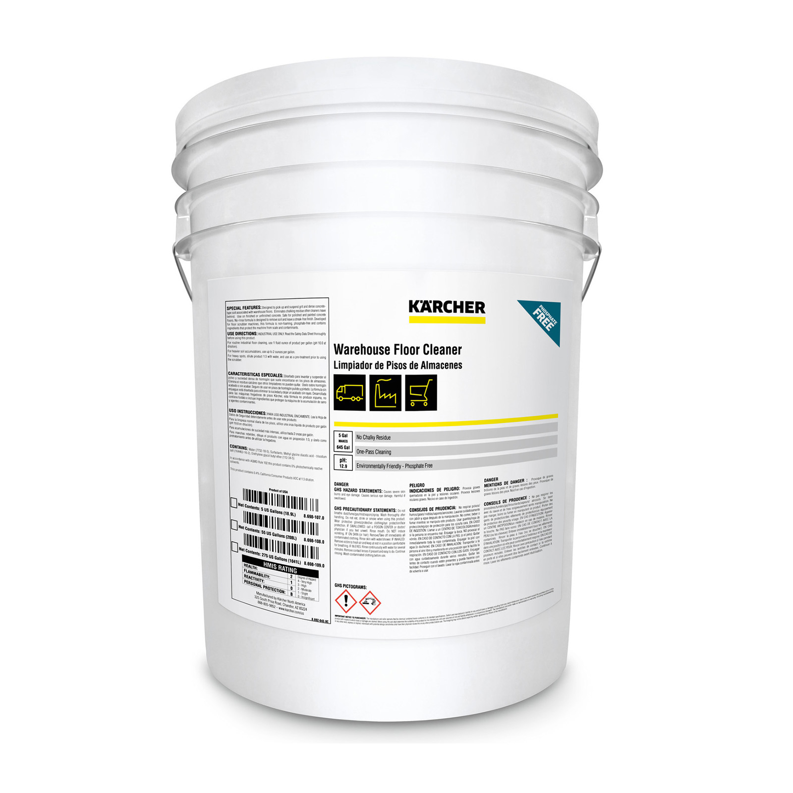Warehouse Floor Cleaner, 5 Gal